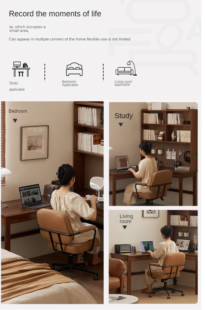 Oak Solid Wood Corner Desk Bookshelf