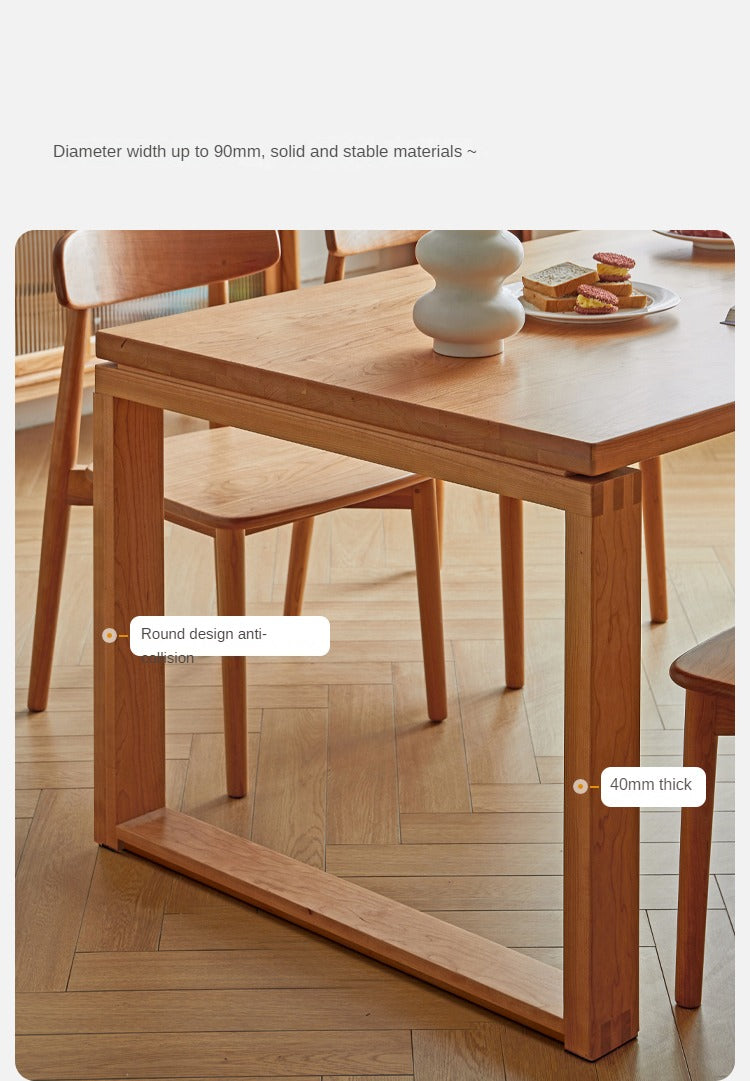 Cherry Wood Dining Table Island Table Integrated Large Board