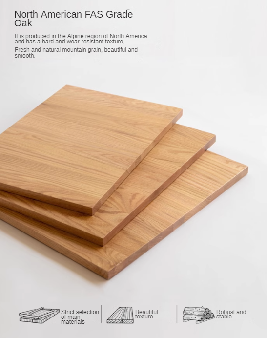 Oak Solid Wood Rock Plate Dining Sideboard