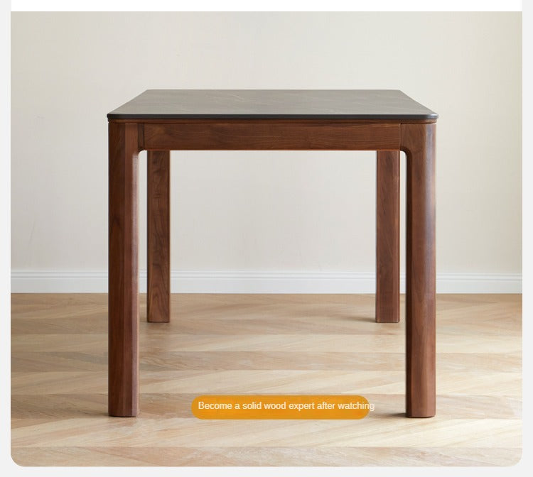 Black Walnut, Sandalwood Solid Wood Rock Slab Dining Table
