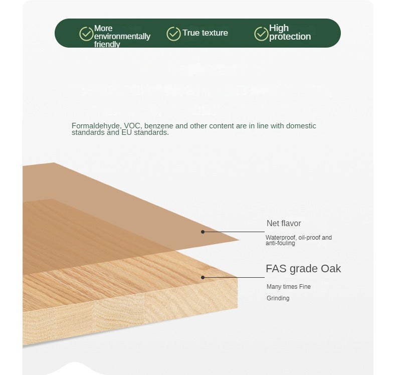 Solid Rubberwood, Oak Solid Wood Nordic Modern Dining Folding Table