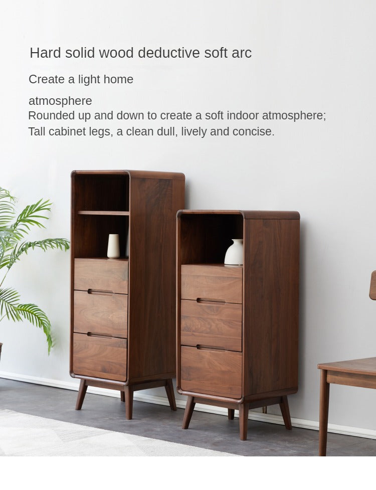 Black Walnut Solid Wood Side Cabinet