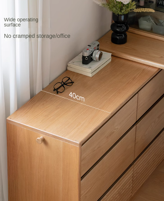Oak, Ash Solid Wood Modern Telescopic Dressing Table.
