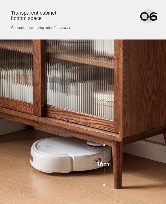 Oak Solid Wood, Solid RubberWood Modern Multifunctional Sideboard