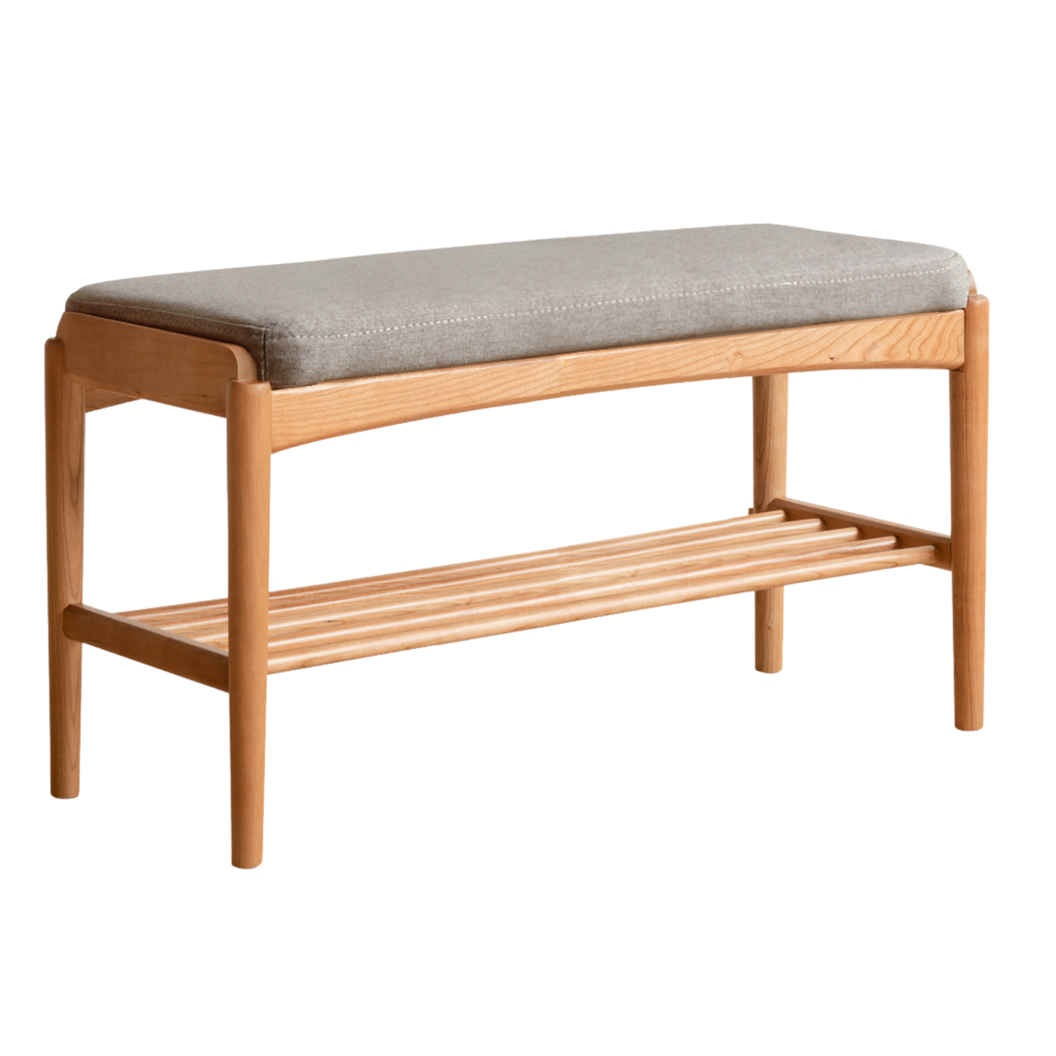 Cherry Solid Wood Shoe Storage Bench