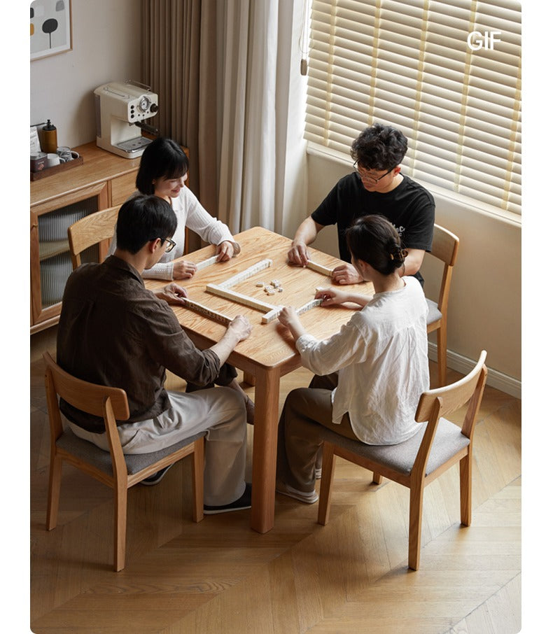 Oak Solid Wood Square Modern Dining Table