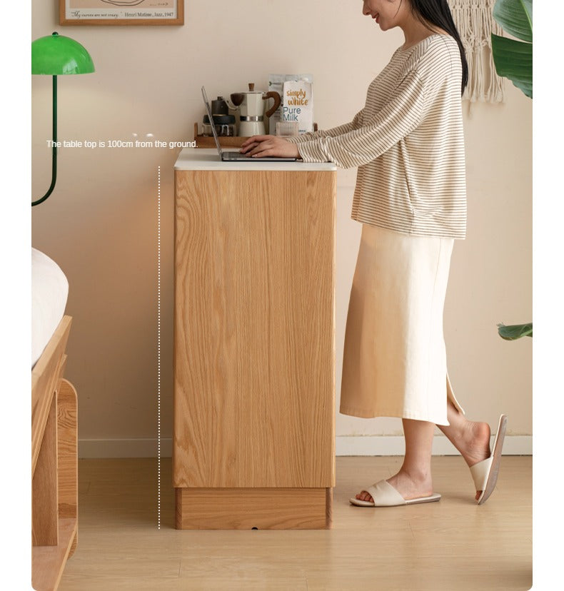 Oak Solid Wood Partition Multi functional Storage Cabinet