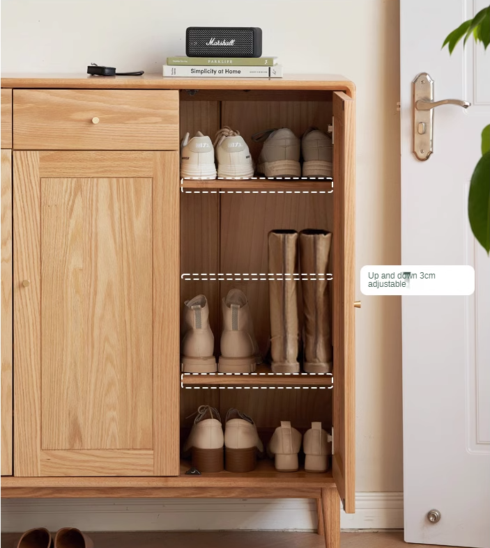 Oak Solid Wood Shoe Cabinet