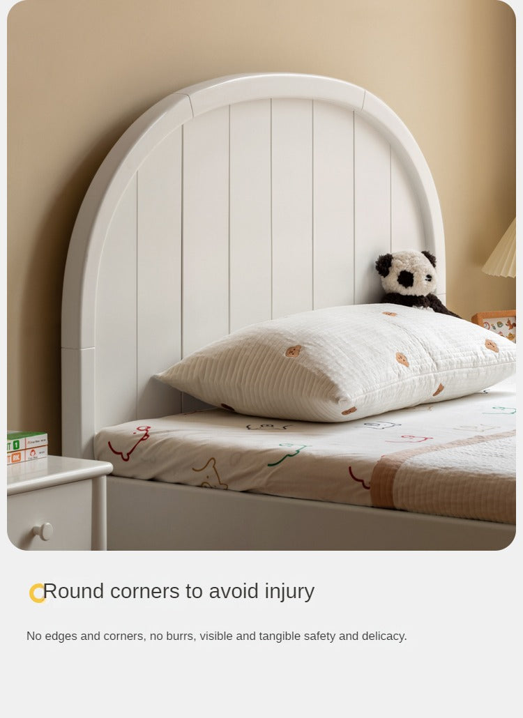 Poplar Solid Wood High Headboard Children's Bed.