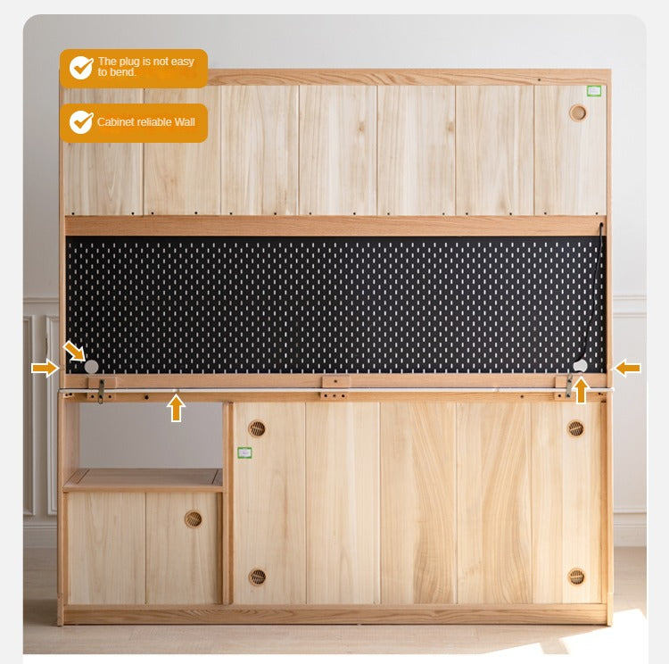 Oak Solid Wood Sideboard Modern Buffet Cabinet