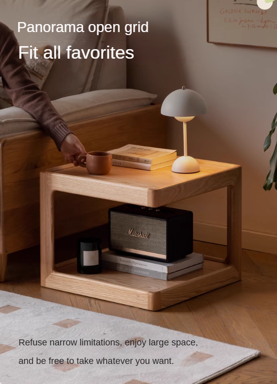 Oak Solid Wood Square Coffee Table.