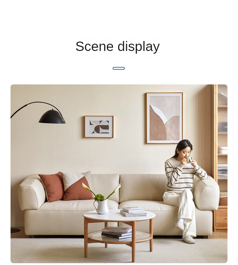Technology Fabric Sofa Italian Light Luxury Tofu Block Sofa.