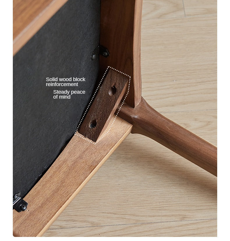 Black Walnut, Oak Solid Wood Nordic Dining Chair