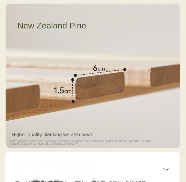 Cherry Wood Solid Wood platform bed, headboard-free bed with Light.