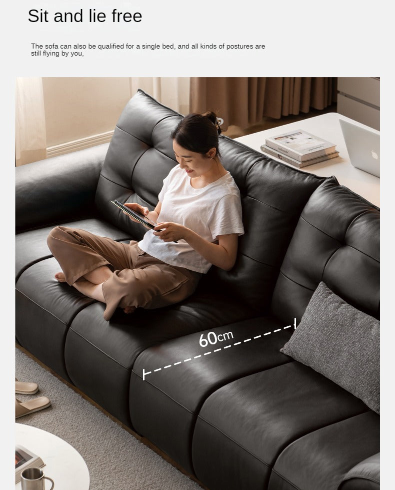Leather Modern Top Layer Cowhide Leather Sofa,