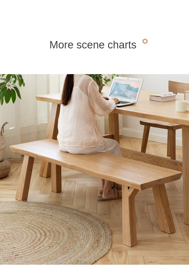 Ash Solid Wood Wabi Sabi Style Bench