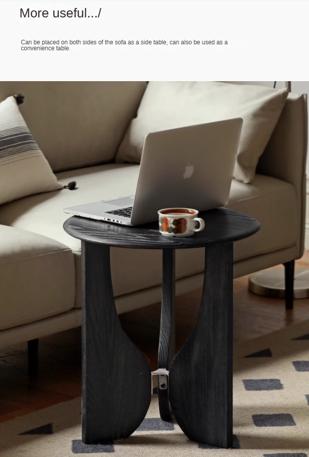 Oak Solid Wood Curved Leg Side Table