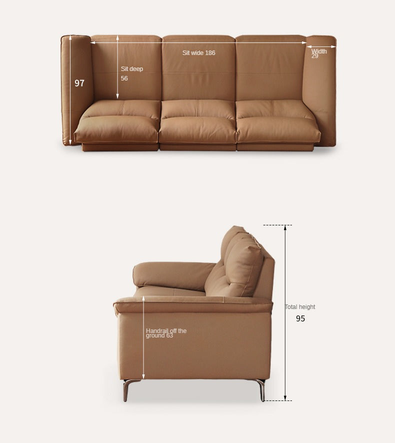 Leather Electric Head Layer Leather Adjustable Function Sofa.