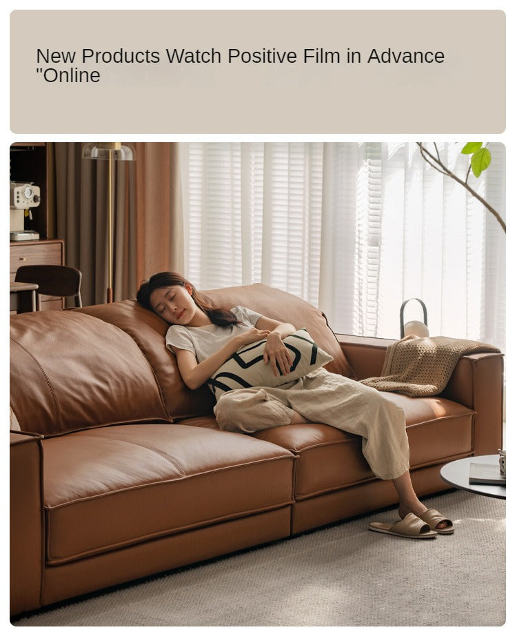 Leather Italian Top Layer Cowhide Sofa.