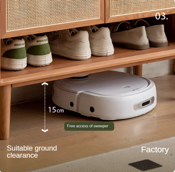 Сherry Solid Wood Rattan Locker Shoe Cabinet