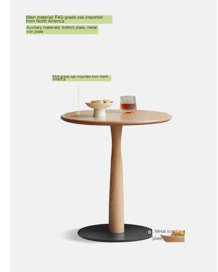 Oak, Black Walnut, Cherry, Beech Solid Wood Round Side Table Modern