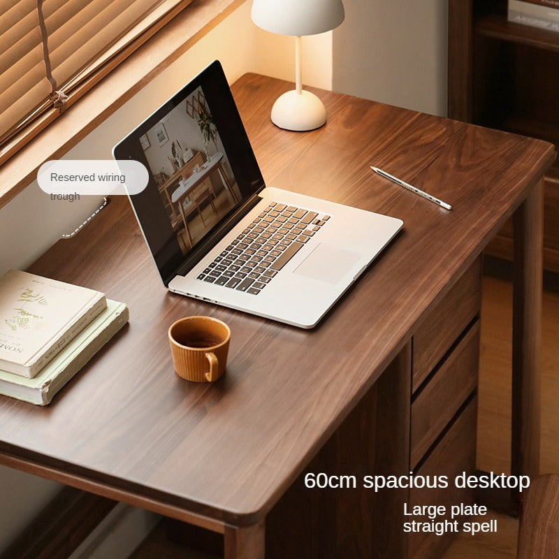 Black Walnut, Ash Solid Wood Study Writing Desk