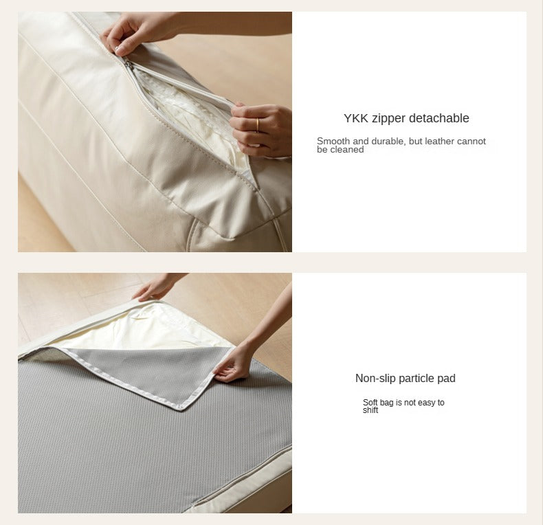 Cherry Solid Wood Black Label Leather Down Sofa.