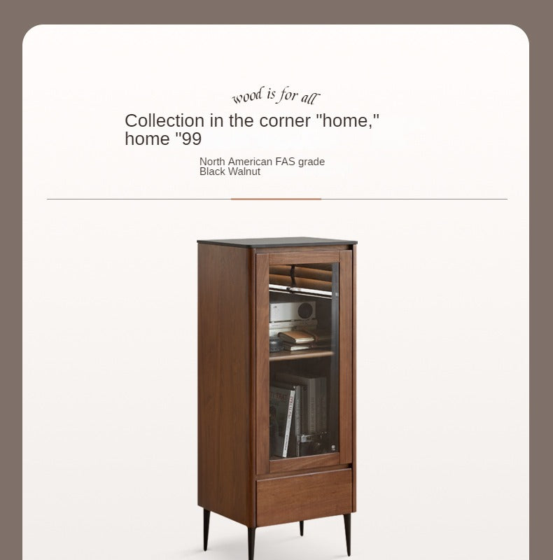 Black Walnut Solid Wood Rock Side Cabinet
