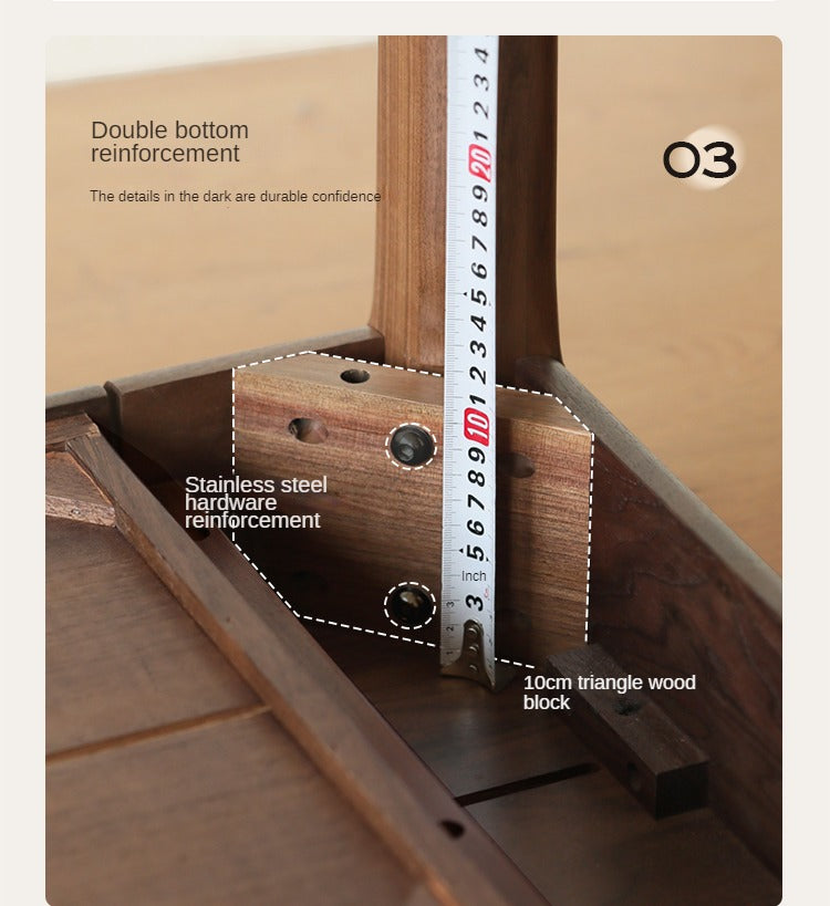 Black Walnut Solid Wood Desk With Drawers