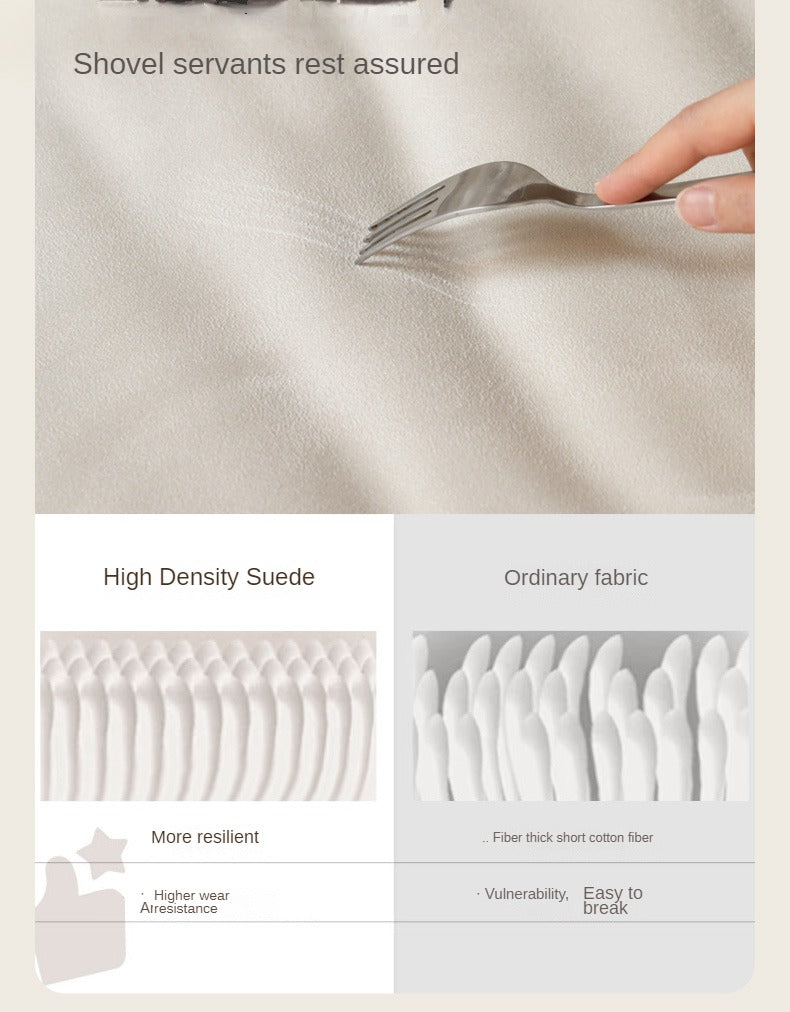 Fabric Modern Tofu Block Elephant Ear Down Sofa.