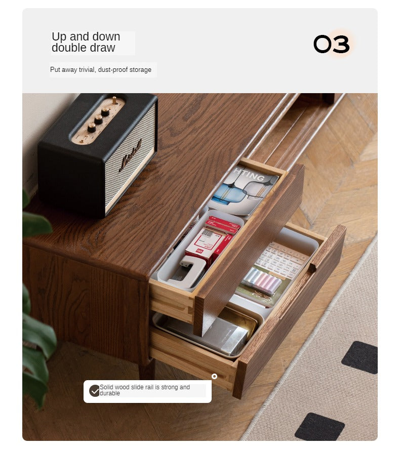 Oak, Rubberwood, Beech Solid Wood TV Stand Sliding Door.