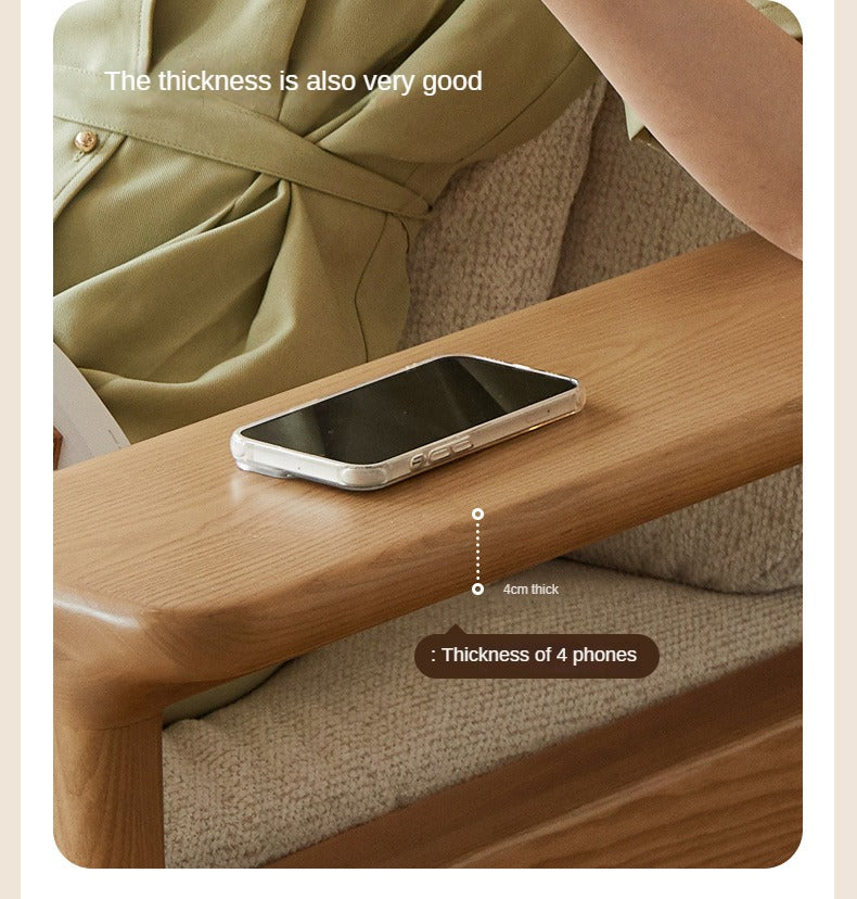 Ash solid Wood Modern Straight Sofa.