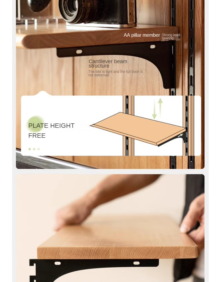 Oak Solid Wood Wall Hanging System, Storage Rack Combination