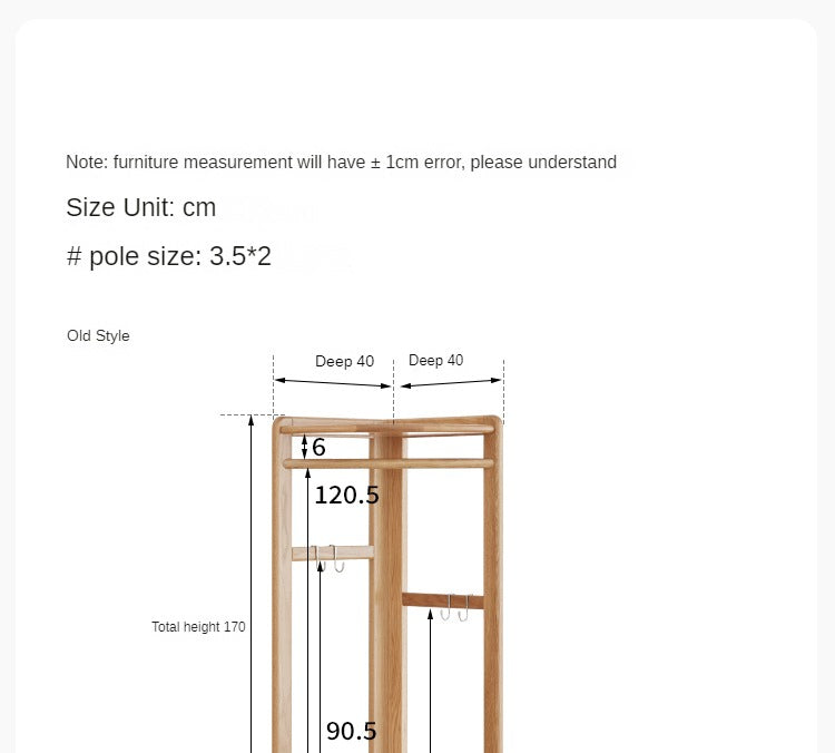 Oal solid wood corner hanger rack**