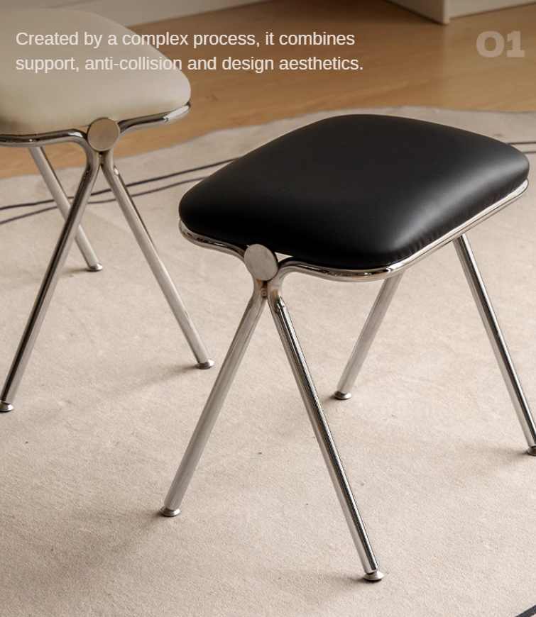Organic Leather Soft Package Makeup Stool