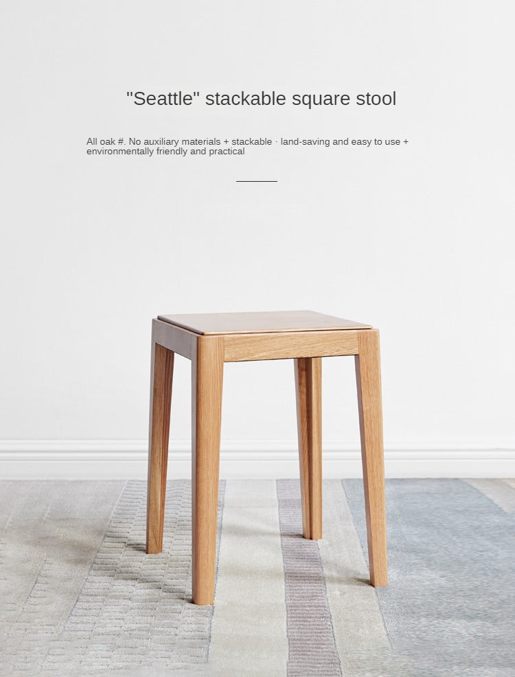 2pcs - Solid Wood Foldable Nordic Square Stool