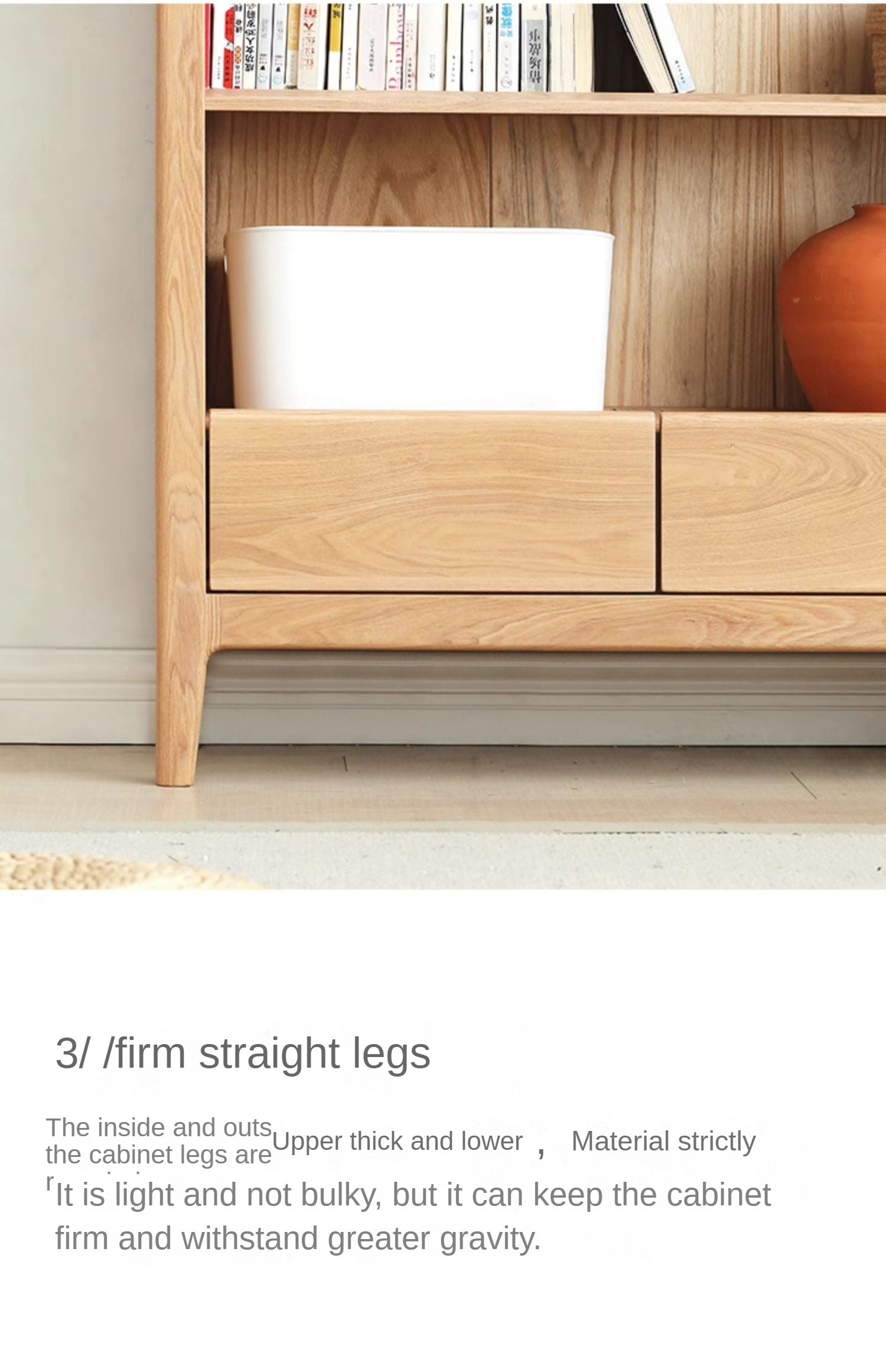 Ash Solid Wood Combination Bookcase Bookshelf