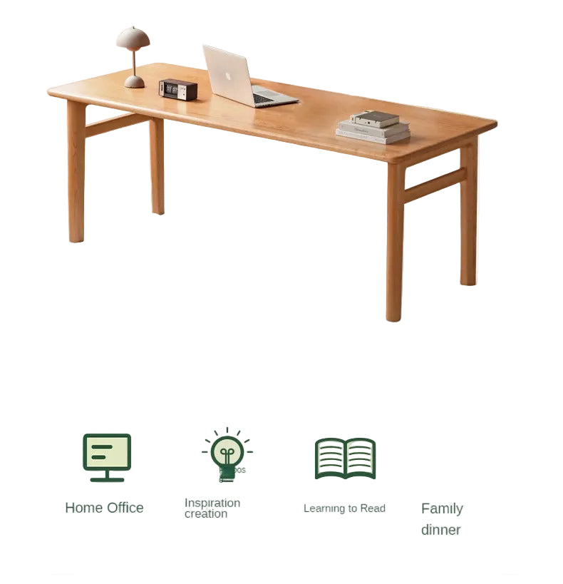 Cherry Solid Wood Office Desk, Large Dining Table