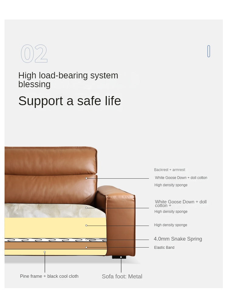 Genuine Leather Art Down Sofa.