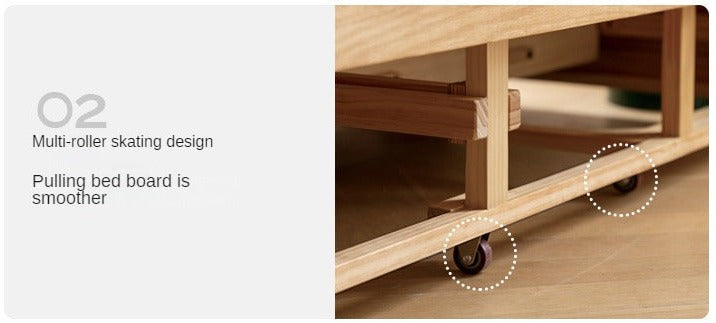 Oak, Ash Solid Woof Folding Storage Sofa Bed.