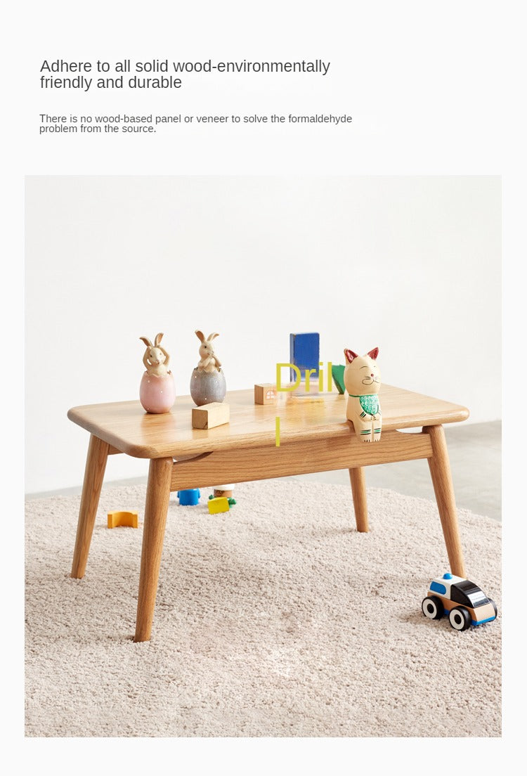Oak Solid Wood Bay Window Table, Small Table on Bed