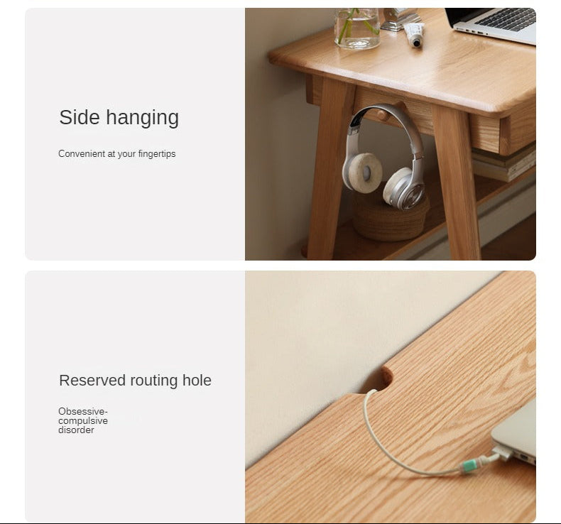 Oak Solid Wood Office Desk Bottom Divider