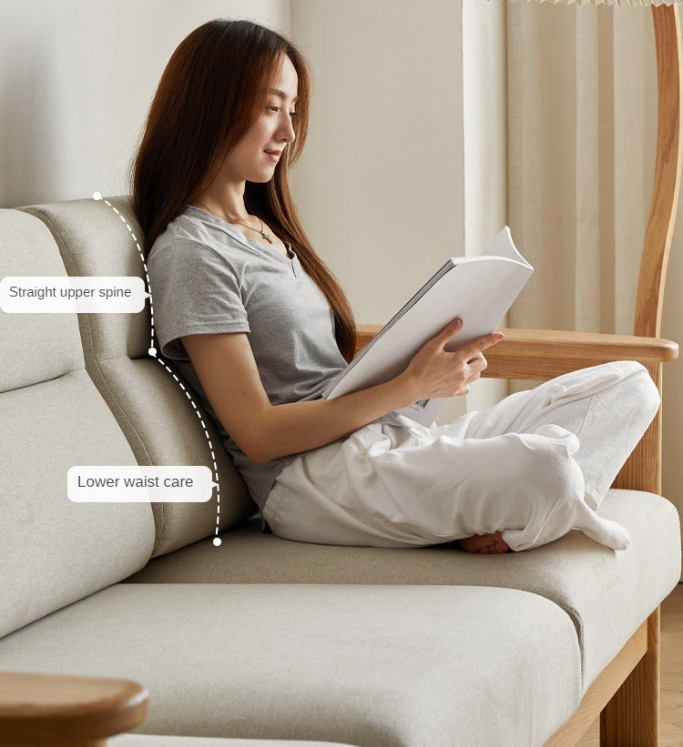 Ash Solid Wood Straight Sofa Modern.