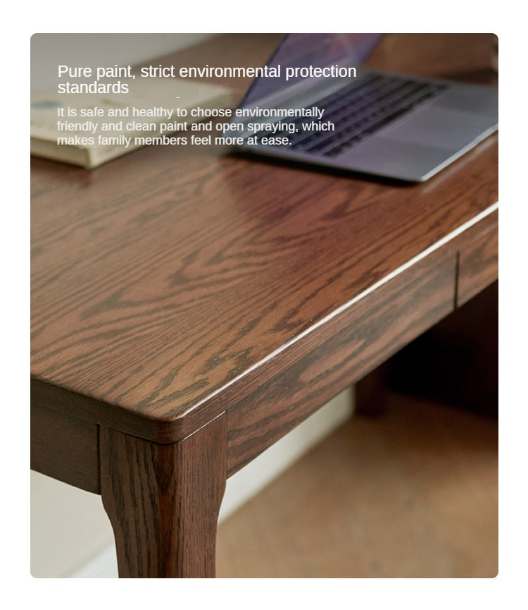 Oak, Beech Solid Wood Walnut Color Office Desk