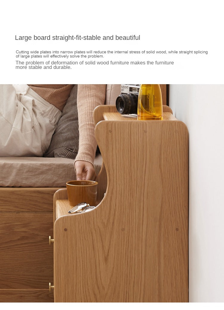 Oak Solid Wood Nightstand.