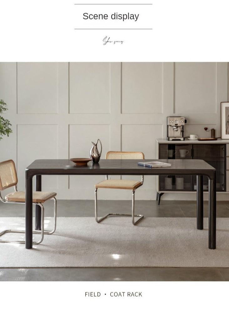 Ash Solid Wood Black Nordic Dining Table