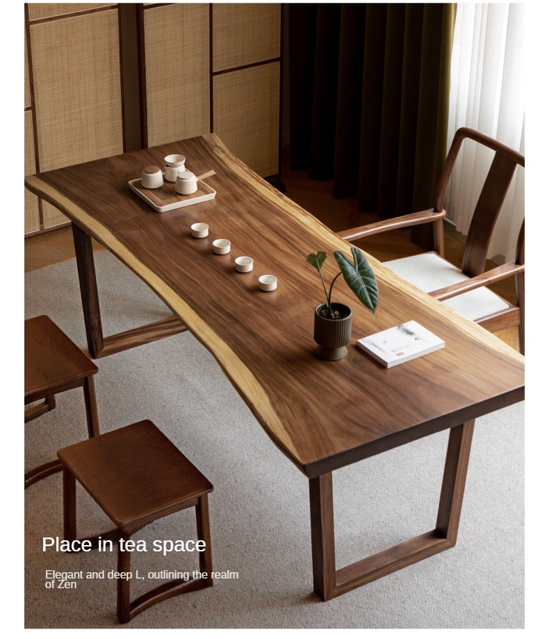 Black Walnut Solid Wood Natural Edge Large Top For Dining Table.