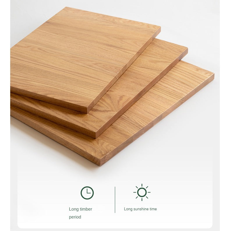 Solid Rubberwood, Oak Solid Wood Folding Round Retractable Dining Table