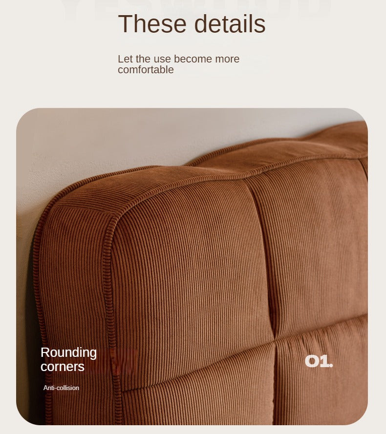 Fabric Sofa Antique Style Telescopic Dual-purpose Sofa.