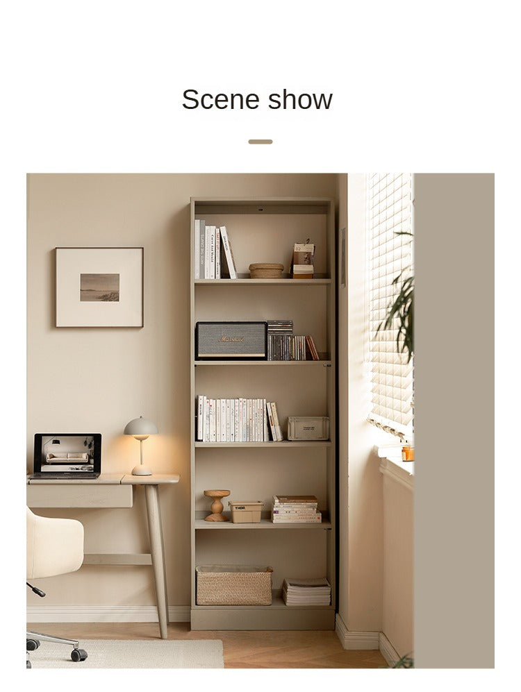 Oak Solid Wood Bookcase Full Wall Bookshelf Light Luxury Display Cabinet.